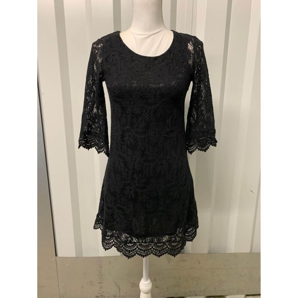 Divided By H&M Black Lace Overlay Lined Dress Size 4